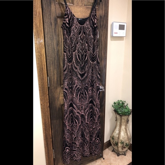 Women’s Formal Dress Plus Size 14W 16W 18W Black Gold Glitter JUMP APPAREL NEW - Picture 4 of 5